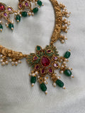 Ruby Green Hasli Necklace with Earrings