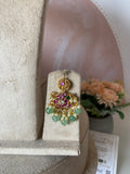 Pure Kemp Brass Circle Peacock Choker with Earrings