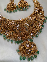Bridal Antique Polki Necklace with Earrings