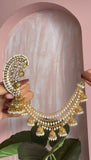 Floral white Earcuff with Jhumka Mattal