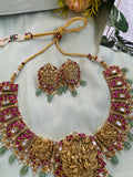Temple Jadau Brass plated premium Necklace with Earrings