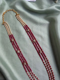 Three Line Mala with AD Flower Pendant in Two Colors (Price for each)