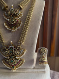 Antique Mesh Kemp Peacock Short and Long Haram with Jhumkas (Available in Short,Long and Combo)