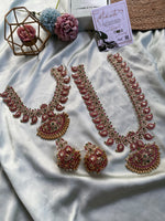 Bridal Brass Kemp Mango short and Long Haram with Jhumkas