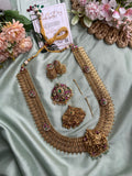 Detachable 3 in 1 Pendant with Lakshmi Long Haram & Earrings