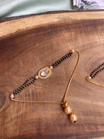 Designer Black Beads Bracelets with Golden Beads