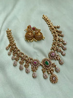 AD simple Necklace with Jhumkas