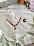 Doublet stone AD Necklace with Earrings
