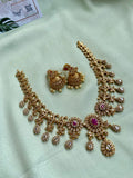 AD simple Necklace with Jhumkas