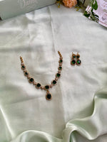 Doublet stone AD Necklace with Earrings