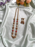 Antique Coral Mala with Earrings