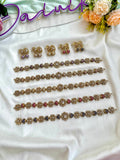 Floral Kundan Necklace with Earrings