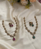 Simple AD Gold finish Necklace with earrings In Three variants (Price for each)