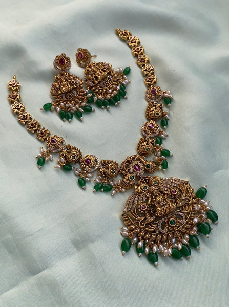 Antique Lakshmi Necklace with Earrings