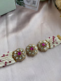 White Pearl Kundan Premium beads Bracelet / Choker