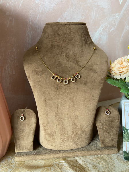 Invisible Circle AD Chain with Earrings