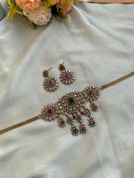 AD Ruby Green Necklace with earrings