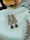 AD purple designer Necklace with Earrings