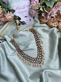 Ruby Green Pearl Jali Necklace