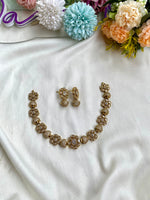 Floral Kundan Necklace with Earrings