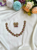 Floral Kundan Necklace with Earrings