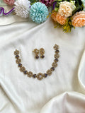 Floral Kundan Necklace with Earrings