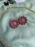 Designer AD Floral Necklace with Earrings