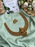 Antique Gold Lakshmi Temple Necklace with Earrings