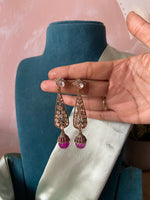 Premium Peacock Moissaanite Long Earrings in 5 Colors (Price for Each)