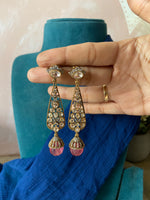 Premium Peacock Moissaanite Long Earrings in 5 Colors (Price for Each)