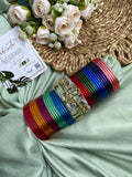 Openable Peacock Kada with Interchangeable Colour Bangles (10 Shades)