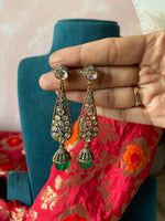 Premium Peacock Moissaanite Long Earrings in 5 Colors (Price for Each)