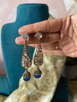 Premium Peacock Moissaanite Long Earrings in 5 Colors (Price for Each)