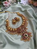 Bridal Nagasi Peacock Necklace with Jhumkas