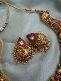 Bridal Nagasi Peacock Necklace with Jhumkas