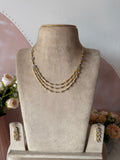 Diamond Look Alike 3 Layer Flower Necklace with Earrings
