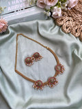 Triple Pendant Mesh Adigai Necklace with Earrings