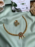 Simple Flower Pendant Hasli Necklace with Earrings