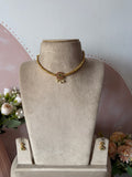 Simple Flower Pendant Hasli Necklace with Earrings