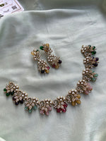 Designer AD Pearl Pastel Necklace with Earrings