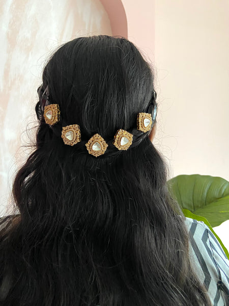 Moissanite Stone Choti/Hair Accessory (Comes in variants: 1 pc / 3 pc / 5 pc)