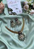 Hydro Doublet Floral Pearl Hasli Necklace with Earrings
