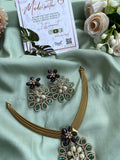 Hydro Doublet Floral Pearl Hasli Necklace with Earrings
