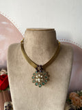 Hydro Doublet Floral Pearl Hasli Necklace with Earrings