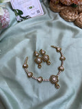 Moissanite Flower Necklace with Earrings