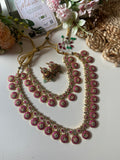 Pure Kemp Brass Floral Circle Short and Long Necklace with Earrings (Available in Short,Long and Combo)