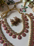 Pure Kemp Brass Floral Circle Short and Long Necklace with Earrings (Available in Short,Long and Combo)