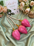 Triple Foam Handmade Artificial Lotus Buds Kunjalam/Hair Extension
