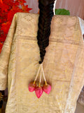 Triple Foam Handmade Artificial Lotus Buds Kunjalam/Hair Extension