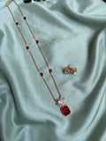 Simple AD Pendant Chain with Earrings in 3 Colors (Price for Each)